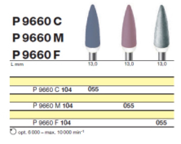 Полировочный бор по керамике 1-я ступень D+Z  / P 9660 C 104.055